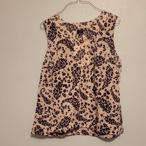 Talbots Blush and Black Patterned Blouse